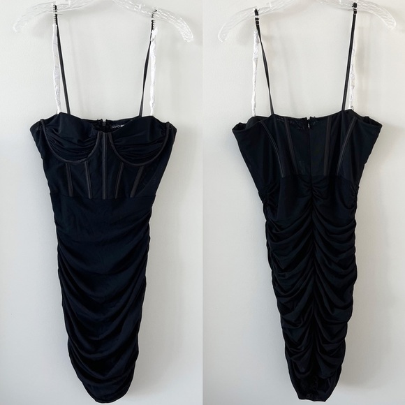 NWT Fashion Nova Black Dreaming of Dancing Mini Dress Rhinestone Straps Cocktail - Picture 3 of 7